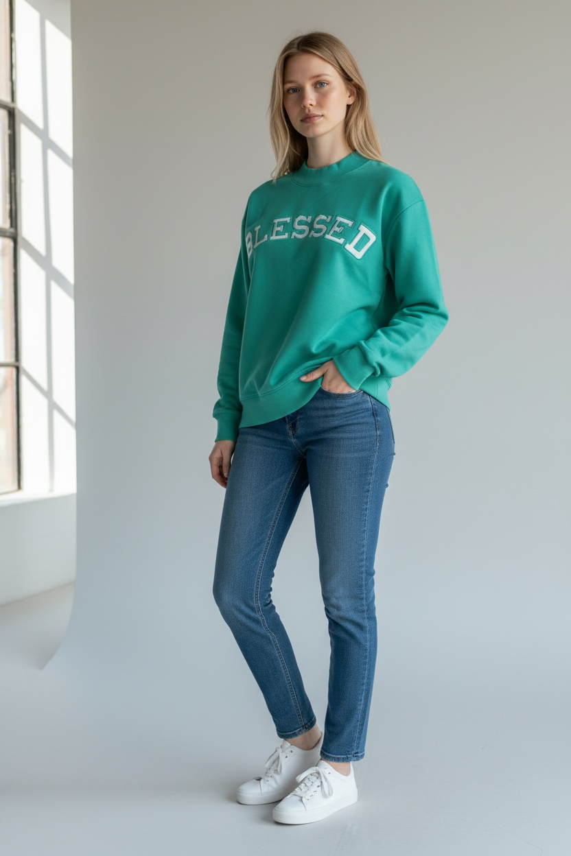 Blessed Seafoam Green Pullover