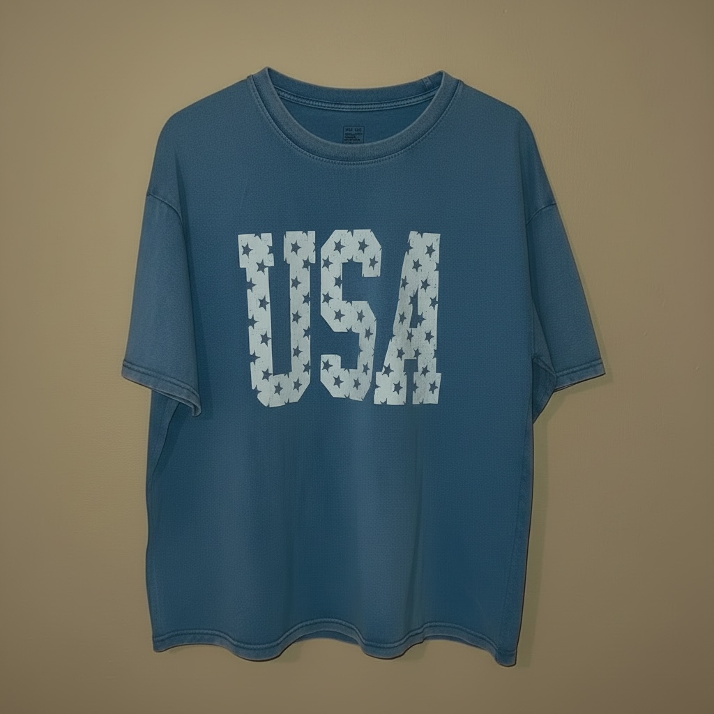 USA Graphic Tee - Oversized Patriotic Shirt