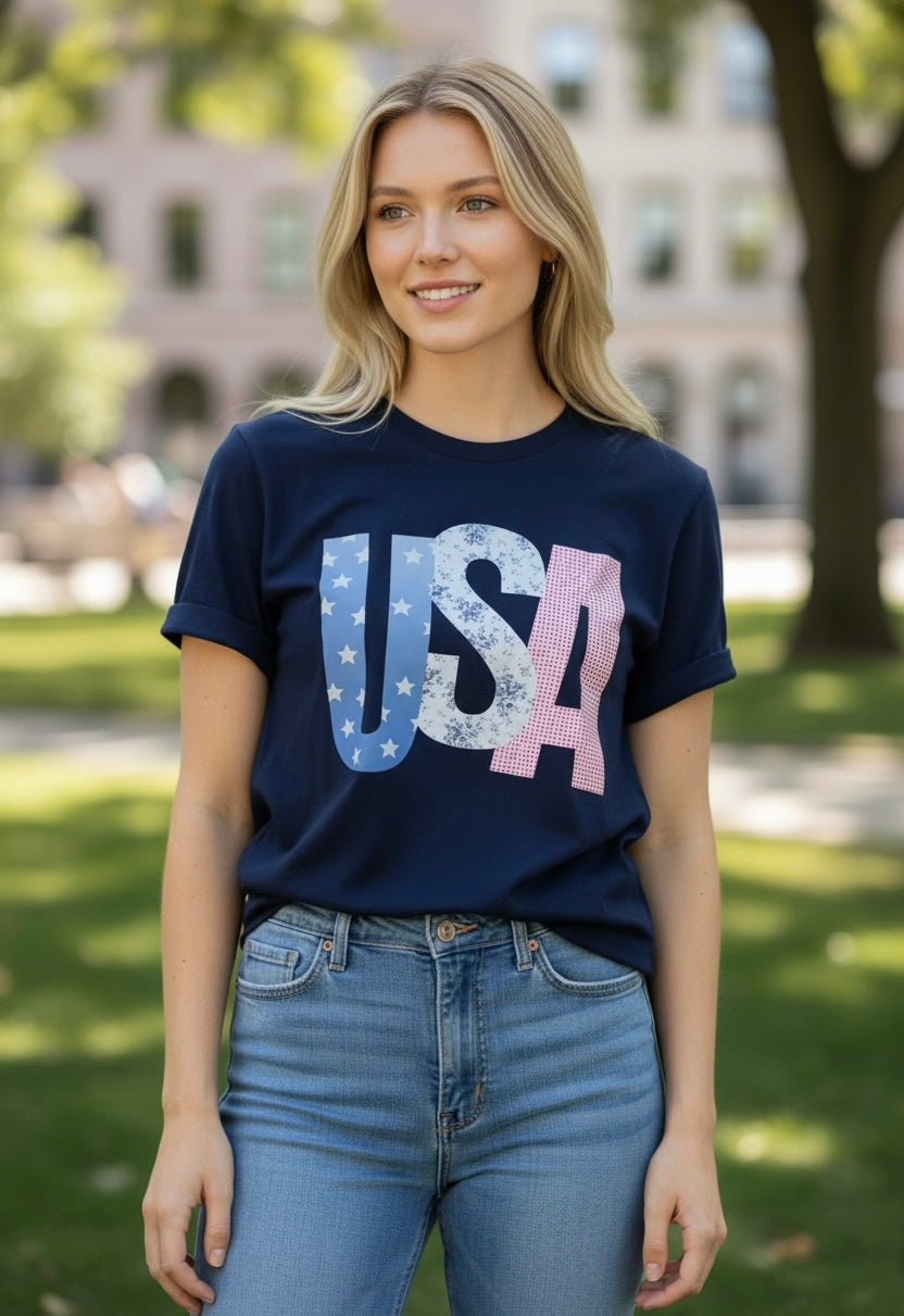 Navy USA T-Shirt