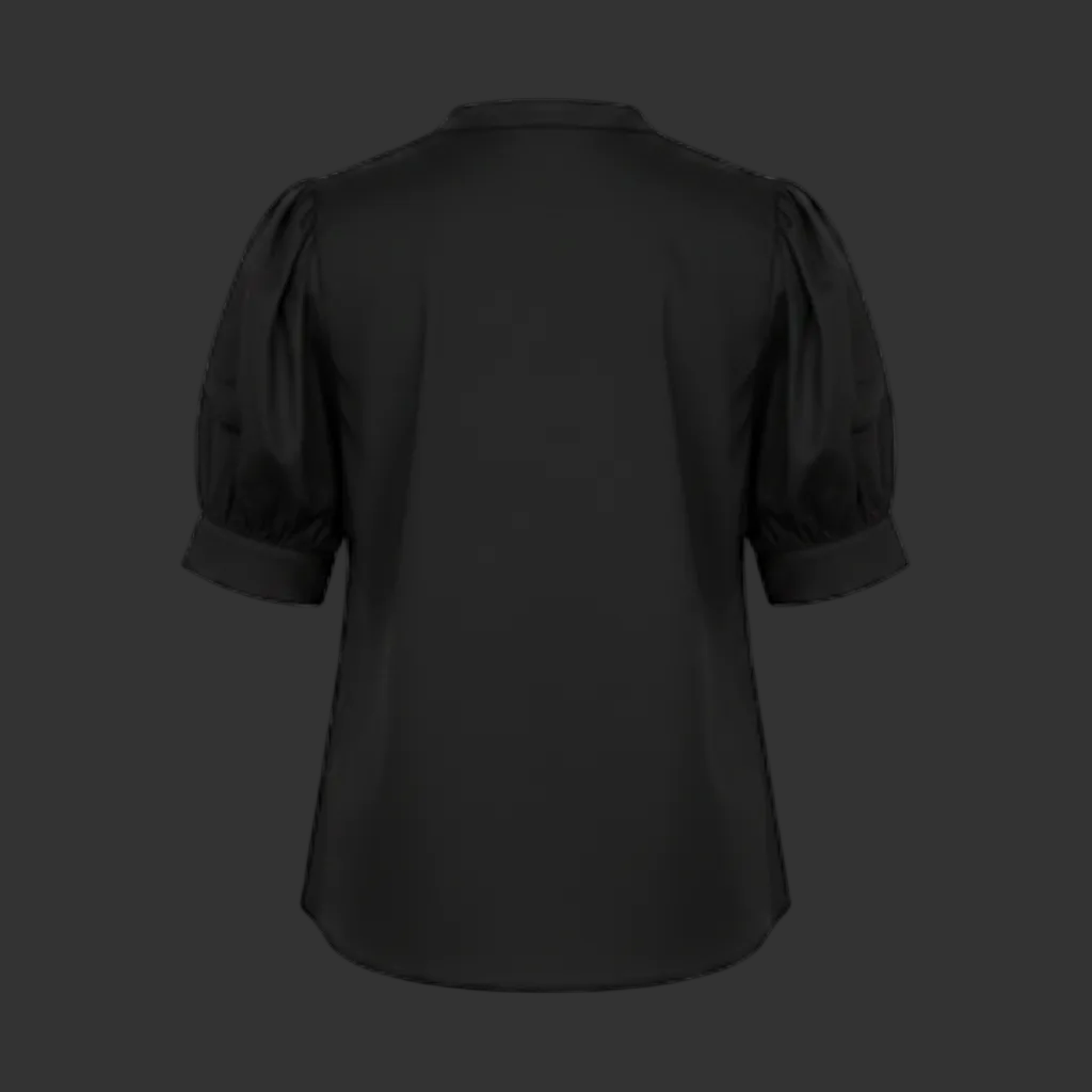 Elegant Black and Silver V-Neck Top