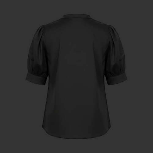 Elegant Black and Silver V-Neck Top